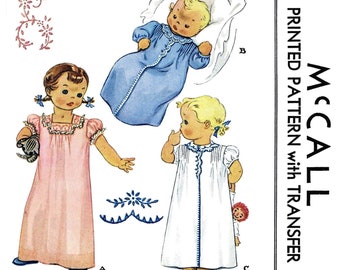 6mth~  McCall # 1021    Pattern Child Girls Nightgown Pajamas Embroidered Toddler  Pdf