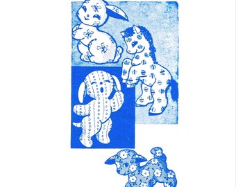 Letter 7032 Mail Order Design 4 Stuffed Animals Pattern 5-7" Bunny Horse Lamb Dog Pdf