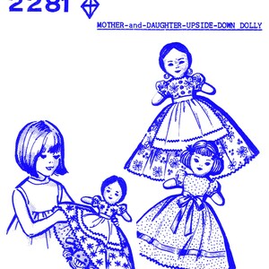 LETTER UpSide Down Doll Muster Mutter Tochter 2281