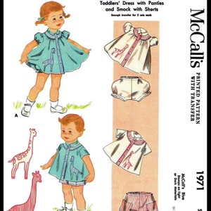 Size ~2~ McCall's #1971 PDF  Ledger    Pattern Child Unisex Dress Panty Smock Shorts    Pdf