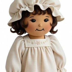 Modello di cucito per bambola di pezza con corpo morbido snodato per bambina e vestiti 25" Design 7285 per corrispondenza