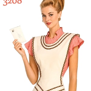 Flared & RickRack Apron Sewing Pattern Cooking Kitchen Hostess 3208 Women's Home Companion Pdf