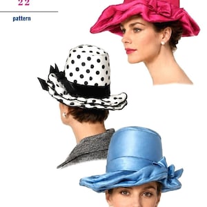 Designer High Crown Hat V 5991 Sewing Pattern 1950's PDF
