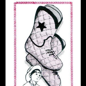Kids Child Quilted COWBOY Boot Slippers Western Style Pattern 781 Design Mail Order Ledger Pdf
