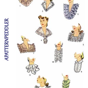 Medium Ruffled Neckline Collars Sewing Pattern S 4582 Accessory Jabot 40s Pdf