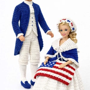LETTER Crocheted 11.5" COLONIAL Costumes Fashion Doll Pattern Design 809 PDF