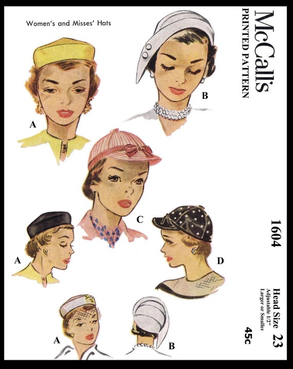 Sewing Patterns McCall # 1193 3 Hat Cap & Scarf Fabric Sewing Pattern ...