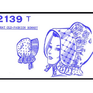 SunBonnet Bonnet HAT Pattern Farmers Frontier Pilgrim Pioneer Colonial Mail Order 2139 Pdf