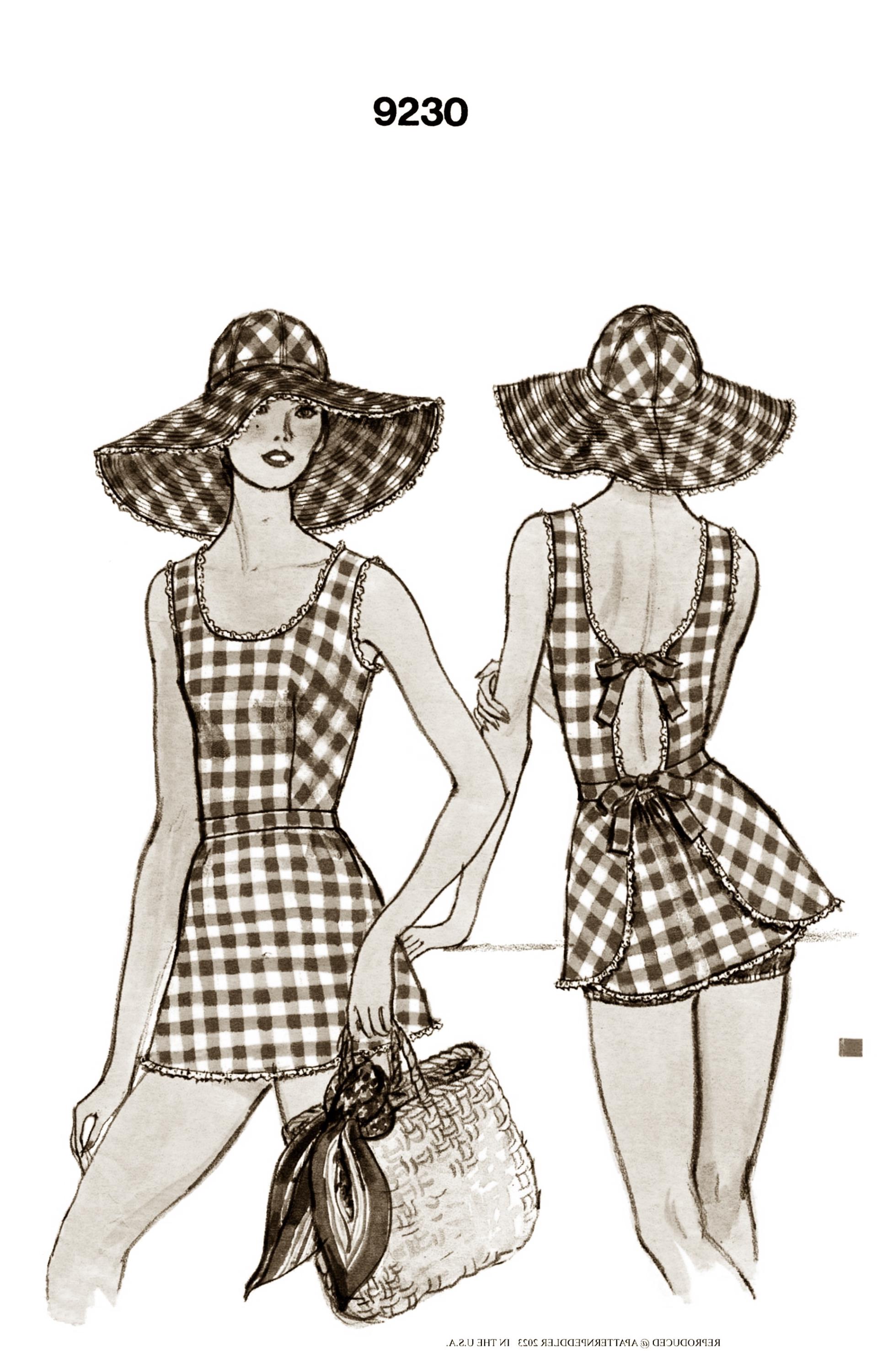 サイズ 8 V 9230 水着 水着 ブルマー & フロッピーハット付き