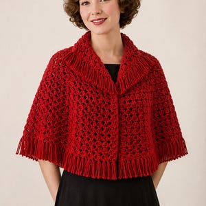 Crochet CAPE Capelet Pattern Mail Order Design 5573 Crocheting Crocheted PDF