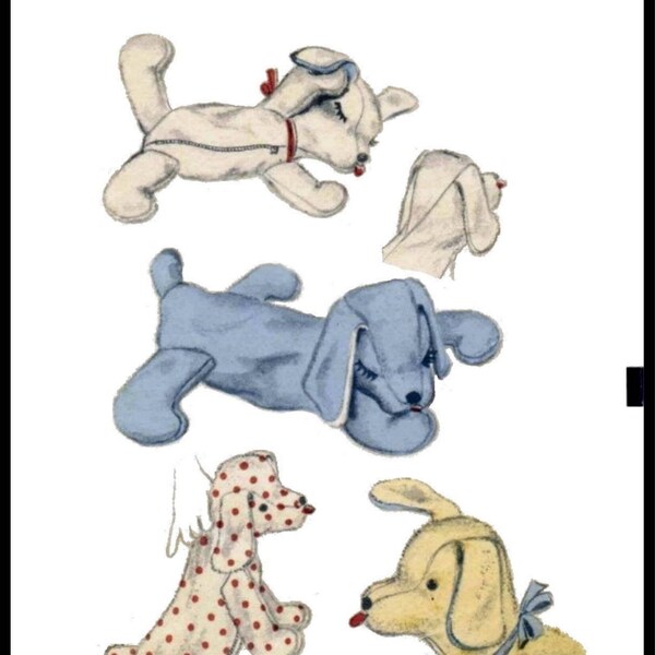 Letter Advance # 6588 Sleeping PUPPY Dog Pattern Toy Stuffed Animal or Pajama Bag Perro Cane 16"