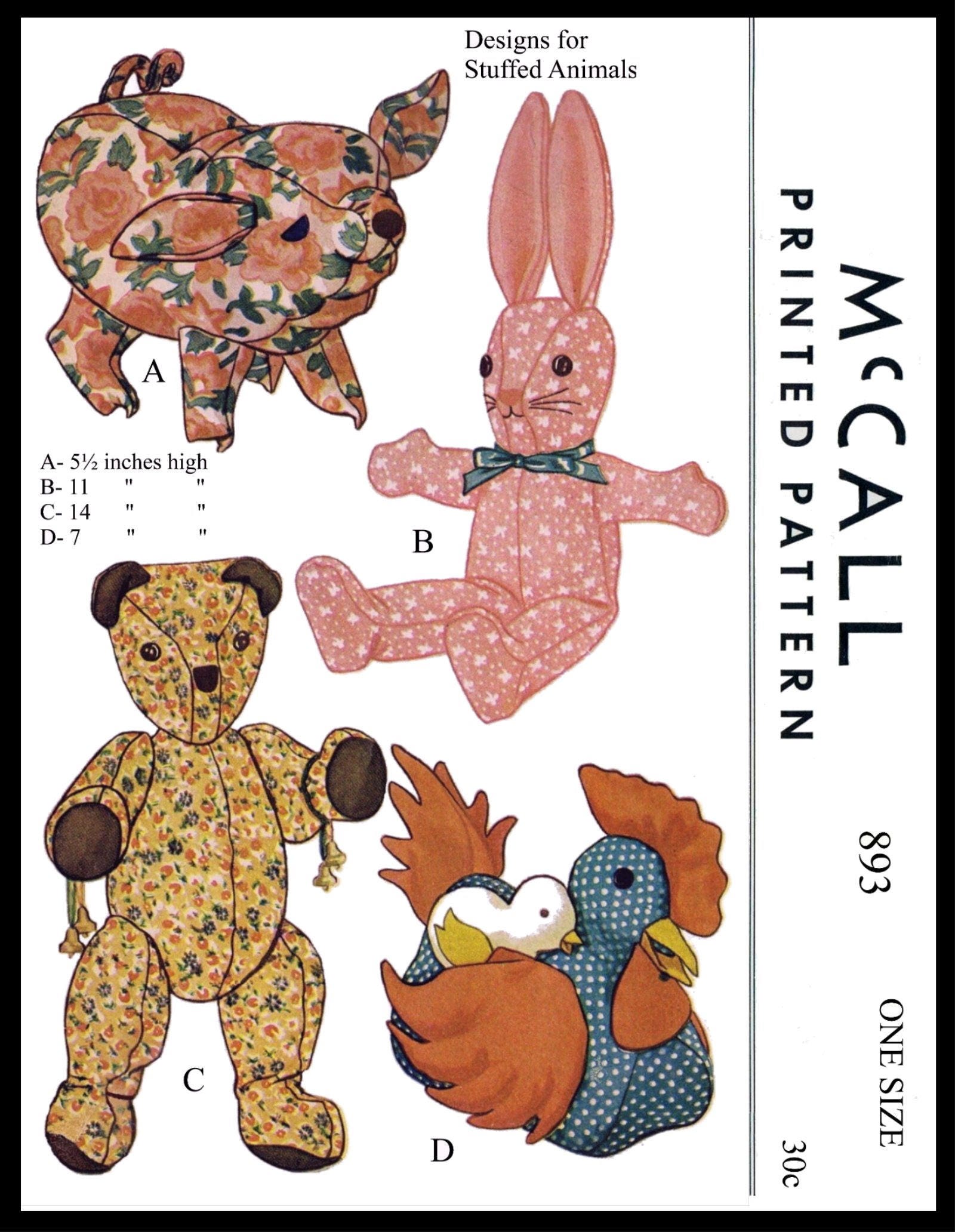 stuffed animal patterns mccalls