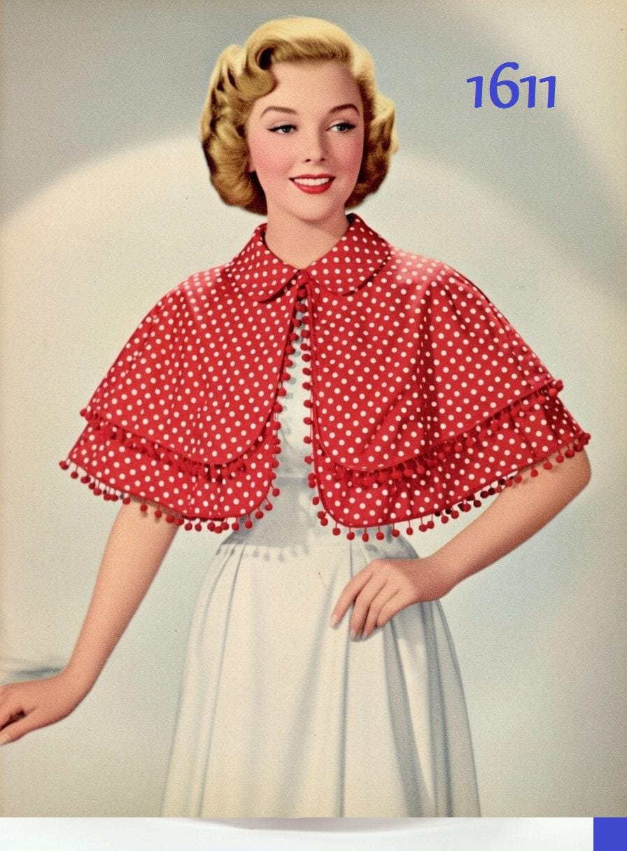 Cape Capelet Collar Sewing Pattern M 1611 Jabot and Cuffs Accessories ...
