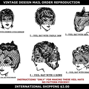 Design Mail Order 7187 VEIL Hat Pattern Sexy Hot Fashion Wedding Bridal Church Pdf image 1