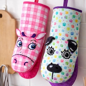 LETTER Dog Cow PotHolder Sewing Pattern Animal Pot Holders Design 545 Pdf OR Puppet Hostess Cooking Kitchen