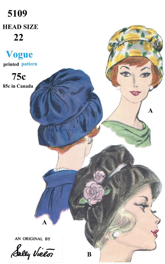 Vogue Millinery Hat Scarf Head cover Fabric sewing pattern #6805