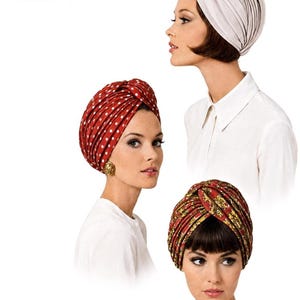 Molde para costura de turbante para cabeça de 22,5 polegadas (57 cm) V 7519 Designer Chemo Millinery Pdf