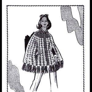 Crochet Pattern Women&#39;s Shell Stitch CAPE Coat Mail Order Design 7289 Sizes 8-20 Crocheting Crocheted