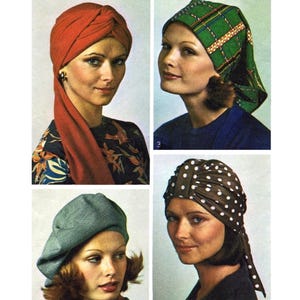 S 5887 HATS Turban Beret Scarf Cap 4 Style Ledger APatternPeddler Pdf