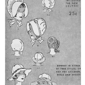B 6115 HATS Bonnets Pattern 21" Head UnPrinted Pdf