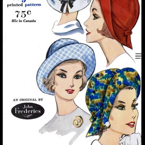 VOGUE #5216 Designer John Frederics Millinery  SEXY Hat   Pattern Cancer Chemo  22"  Ledger