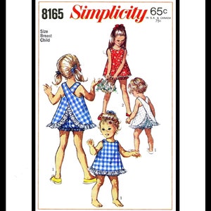 sz ~2~ Simplicity # 8165 Pattern Child Girl's Summer Romper Playsuit Sunsuit & Panty