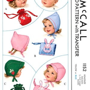 BABY Toddler Hat Muff & Bag Pattern M 1152 PDF 20" Head image 1