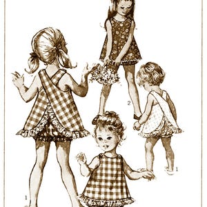 Sz 1~ S 8165 Pattern Child Girl&#39;s Summer Romper Playsuit Sunsuit & Panty Pdf