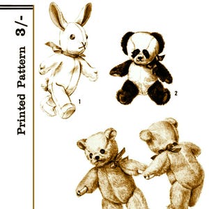 LETRA S.167 Patrón Animal de Peluche Conejo Conejito Panda Oso de Peluche Pdf