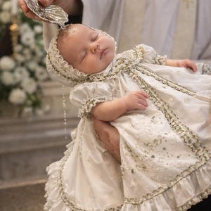 Christening Gown Sewing Pattern M 7718 Baptism LAYETTE Infant New Born 50's BaBY Cap Pdf