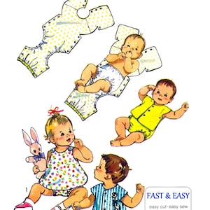 6Monate Snap-On Anzüge Schnittmuster S 9338 Baby UniSex Pdf