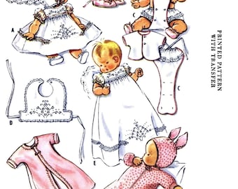 Christening Gown Sewing Pattern M 2395 Infant New Born LAYETTE DoLL BaBY Cap