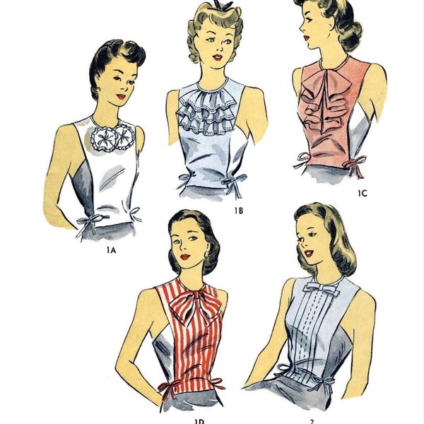DuBarry 5999 Dickey's       Pattern One Size Womens 1940s ~~ Ledger 11"x17" Pdf