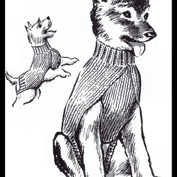 DOGS Puppy Dog Knitted Knitting Knit Turtleneck Sweater Coat Jacket Pattern Animal Pet Perro Uncinetto Design 5138 COPY