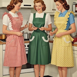 Wykrój na fartuch śliniaczek M 917 Cook Cooking Kitchen Hostess PDF Lata 40. XX wieku