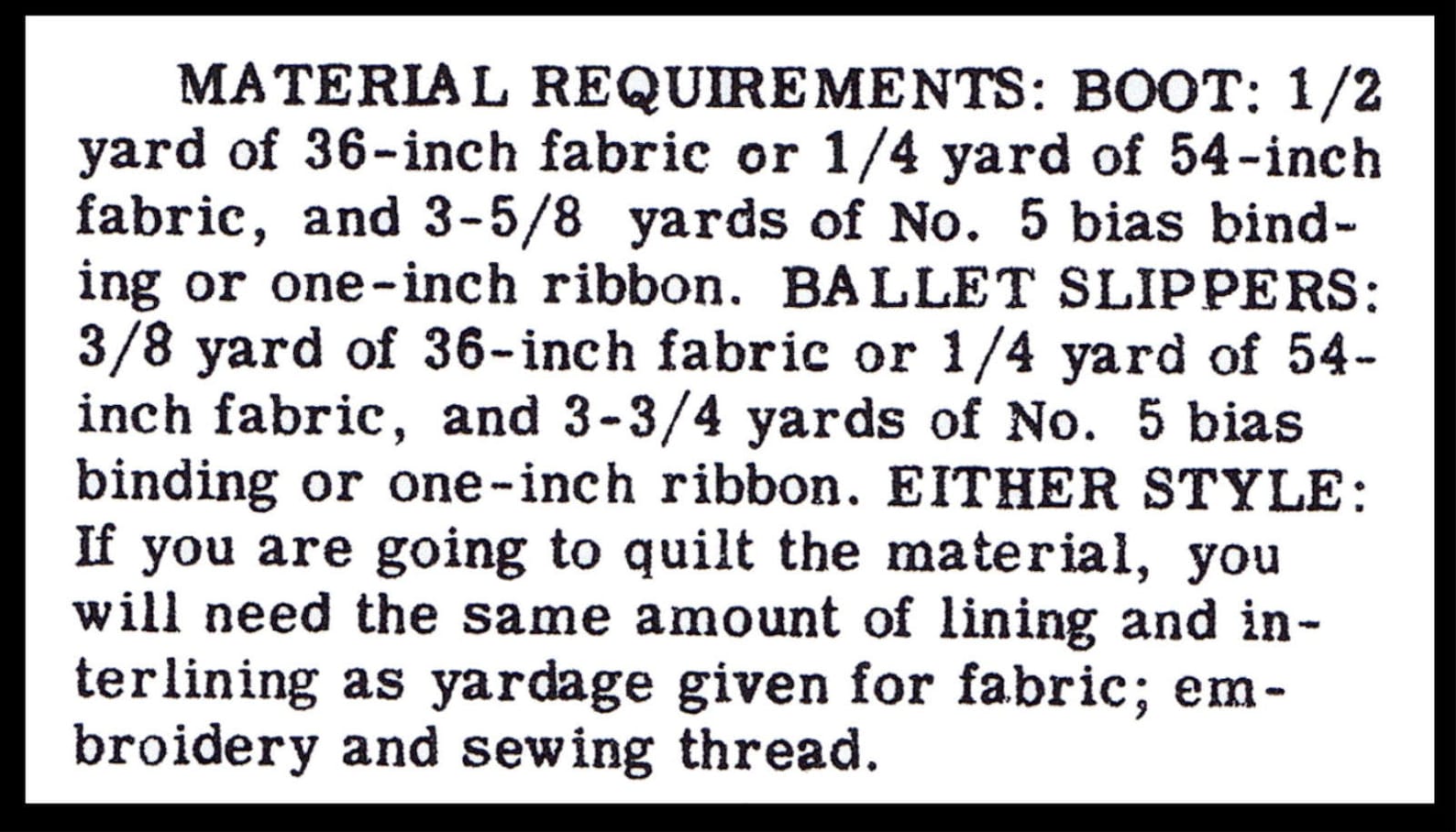 pdf digital delivery only!! boot or ballet slippers fabric material sewing pattern 7049 mail order vintage 1940's s-m-l-xlg