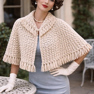 Patrón de capa de crochet, diseño de pedido por correo 5573 PDF de crochet