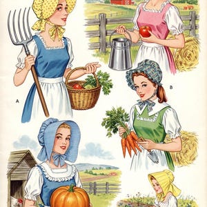 Patrón de costura para gorro SunBonnet Ledger, talla M, 1980 (PDF)