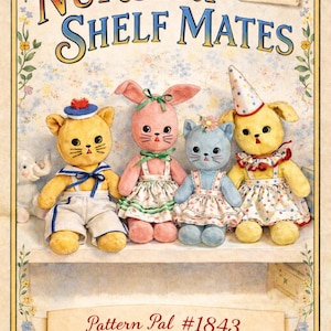 Letter Stuffed Sewing Pattern S 1843 Animal Dog Cat Bunny 12" Pdf