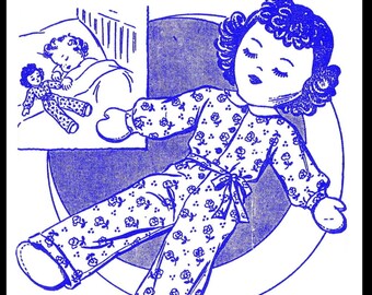 Letter DoLL Pattern Anne Cabot R2479 SLEEPy Girl 1940s Toy Craft