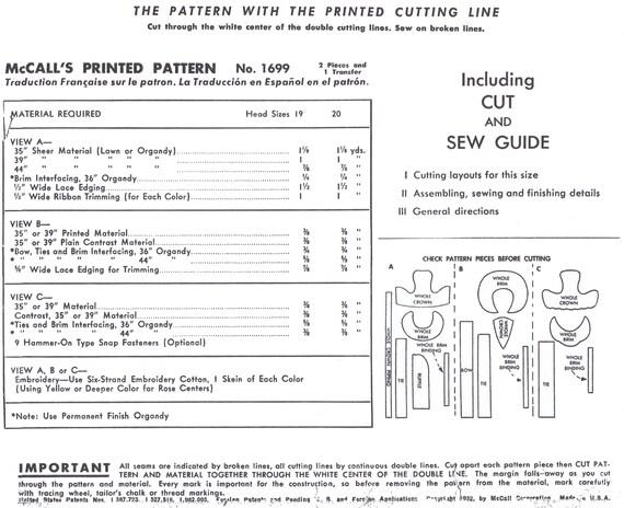 A3 Pdf Digital Delivery Ledger Mccall S 1699 Baby Bonnet Etsy etsy