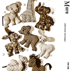 Letra ~ M 1078 Patrón 8 Animales de peluche BEBÉ Manualidad Juguete Jirafa Burro Camello Fauno Pdf