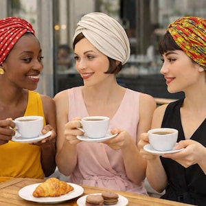 Patron de couture de chapeau TURBAN tête de 22,5 po. V 7519 Designer chimio chapellerie Pdf