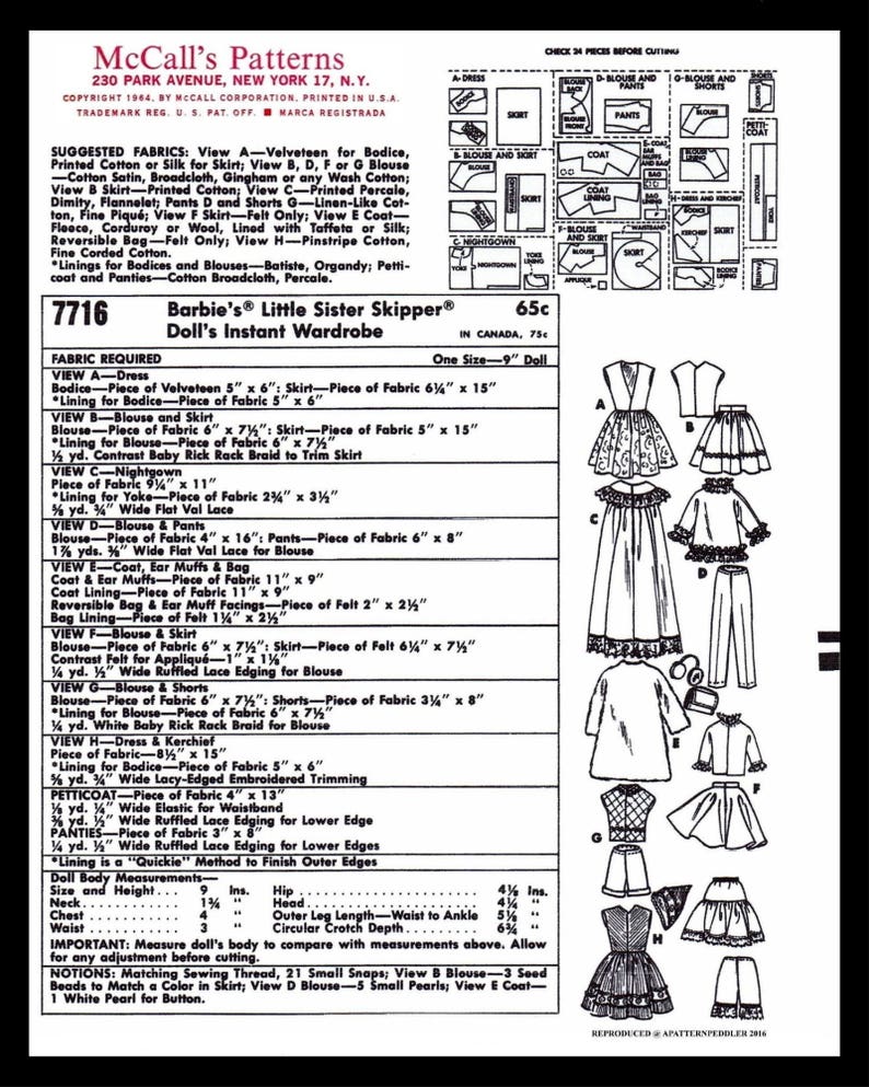 PDF Digital Delivery Mccall's 7716 SKIPPER Vintage - Etsy