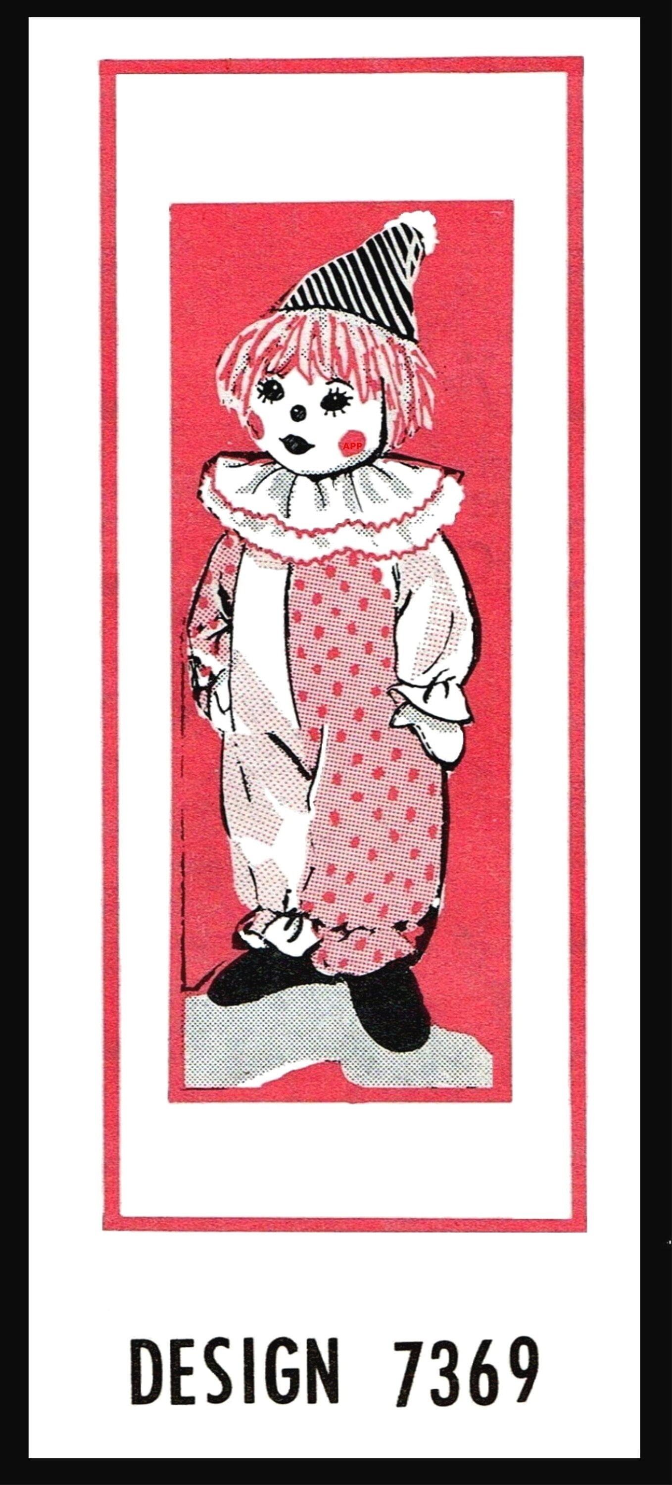 ピエロページ ピエロ人形 12インチ パターン Mo 7369 元帳 PDF - Etsy 日本