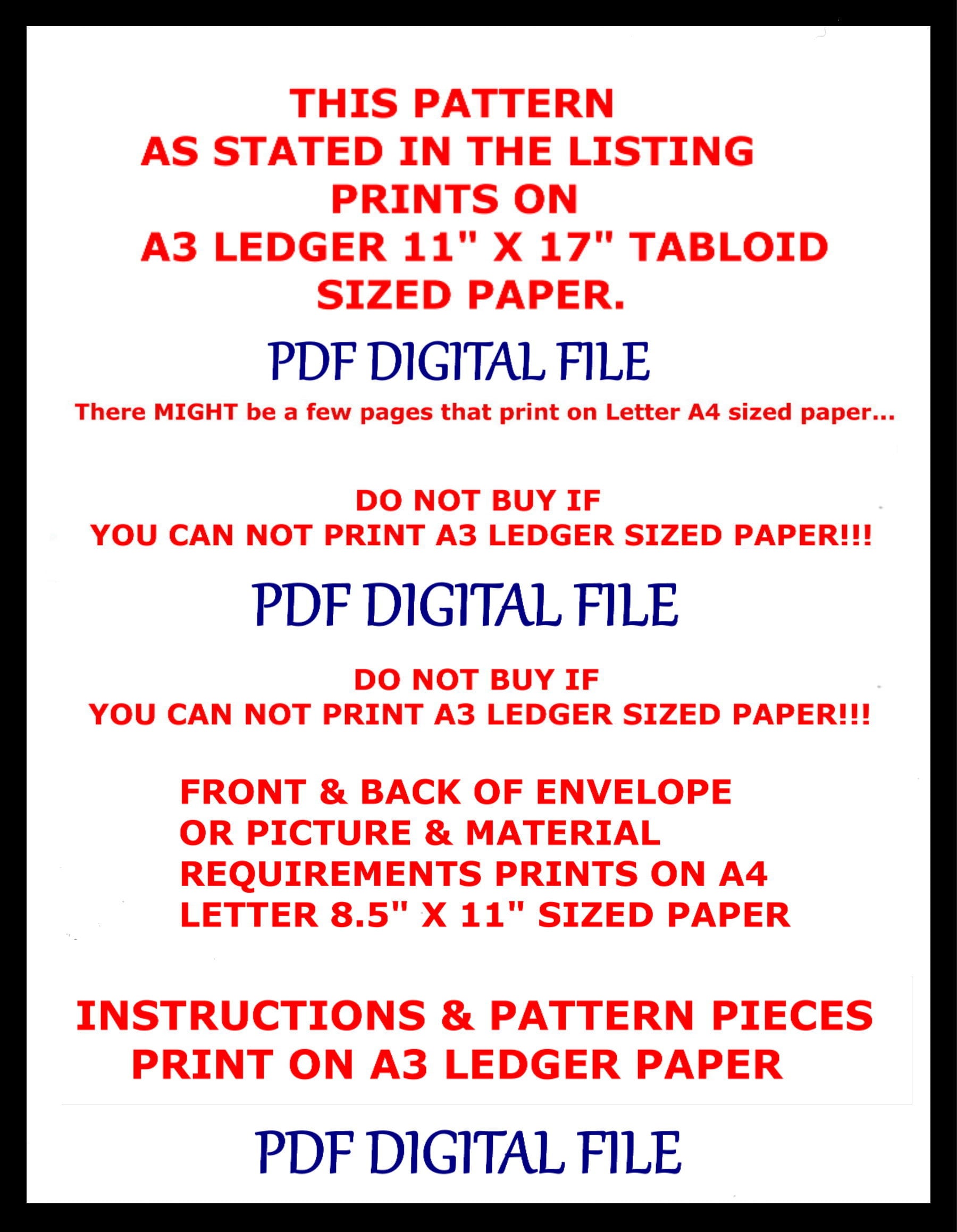 Size 4 Mccall 4274 PDF A3 Ledger Digital Delivery ONLY - Etsy
