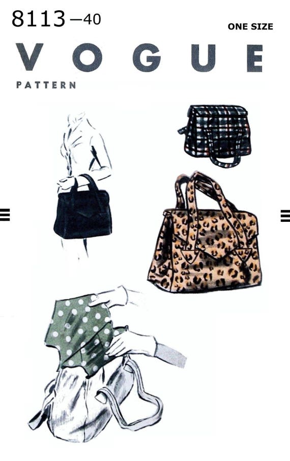 Uncut Vogue Sewing Pattern Accessories 7889 Handbag Purse Pattern With  Purchased Round or Rope Handle FF - Etsy