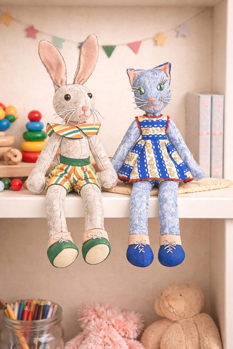 LETTER Cat Bunny Turtle Sewing Pattern M 1499 Stuffed Animal & Dolls ...