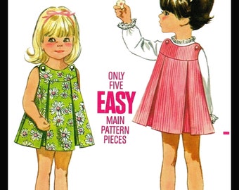 Size ~3~ Butterick # 5076 Pattern Child Girls Yoked Dress Sundress Invert Pleat