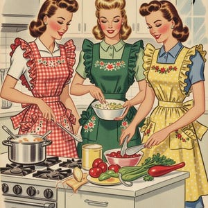 Small Bib Apron Sewing Pattern Cook Cooking Kitchen Hostess Pdf M 917 40's